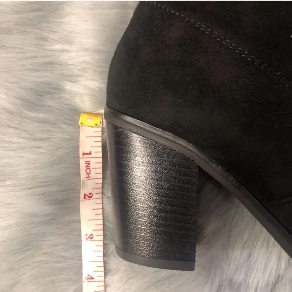 Black Over The Knee Boots, Chunky Heel
